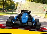 Blue 24V Electric Go-Kart for Kids with Dual 150W Motors Adjustable Seat 11.2mph High Speed Slow 25663223