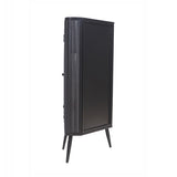 Modern 3-Tier Corner Storage Cabinet with Tempered Glass Doors, Removeable Shelves & Metal Frame W3122P272936