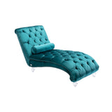COOMORE Velvet Chaise Lounge Indoor,Button-Tufted Upholstered Chaise Lounge Chair with Pillow for W39538678