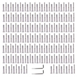 100Pcs Polished Stainless Steel Screw Fastener Kit Fits for 3/16 Inch Wire Rope Cables 25129886
