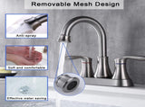 2-Handle 4-Inch Brushed Nickel Bathroom Faucet, Bathroom Vanity Sink Faucets with Pop-up Drain and 10185428