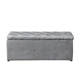 1 Piece Rectangular Storage Ottoman Short velvet with 2 Set Ottomans W2297P311297