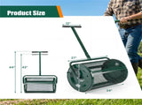 27"16" Lawn Fertilizer Spreader with Diamond Mesh Clump-Free Garden Compost Spreader 22173685