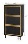 ZUN 3 Metal Door Shoe Rack, Freestanding Modern Shoe Storage Cabinet, Metal rattan, for Entryway W688134109