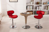Masaccio Upholstery Airlift Adjustable Swivel Barstool with Chrome Base, Set of 2, Red T2574P164836