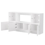 ON-TREND High Gloss TV Stand with LED Lights, Modern Sideboard with Large Storage Cabinet, Media N721P192849K