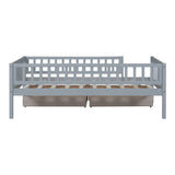 Twin Size Daybed Wood Bed with Two Drawers, Gray WF301864AAE