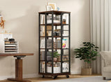 5 Tiers Rotating Bookshelf, Corner, 360 Display Wood Spinning Bookshelves, Floor Standing 41302090
