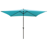 10 x 6.5t Rectangular Patio Solar LED Lighted Outdoor Umbrellas with Crank and Push Button Tilt for W65690317
