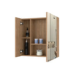 ZUN Kenya Medicine Cabinet, Mirror, Double Door, Four Interior Shelves B128P148728