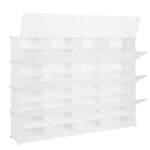 ZUN 8-Tier Portable 64 Pair Shoe Rack Organizer 32 Grids Tower Shelf Storage Cabinet Stand Expandable 00130633