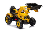 ZUN Ride on Excavator, 12V Battery Powered Construction Vehicles for Kids, Front Loader with Horn, 2 W1629141773