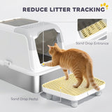 Stainless Steel Enclosed Litter Box for Cats 21843372