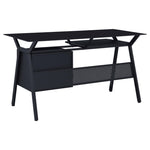 ZUN Black 2-Drawer Computer Desk B062P153857