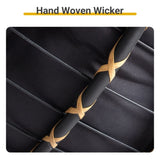 Oversized Rattan Papasan Chair, Outdoor Steel Wicker Rocking Seating with Thick Padded Cushion for 04284063