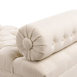 Lewis Bolster Arm Entryway Bench, Sky Neutral Beige Polyester B2719P238173