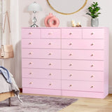 ZUN Modern Simple 7-Drawer Dresser Pink 24822027