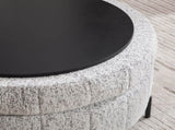 31.3"W Upholstered Round Ottoman With Reversible Lid, Chenille Storage Stool, Channel Tufted W3118P439476