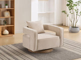 28.94"W Swivel Accent Open Back Chair Modern Comfy Sofa Chair With Weathered Base For Nursery W3188P417884