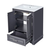 24'' Bathroom Vanity with Ceramic Sink Combo, Modern Freestanding Storage Cabinet with Silver N710P194893C