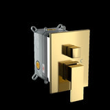 Dual Shower Head - 10 Inch Wall Mounted Square Shower System with Rough-in Valve,Gold W124381741