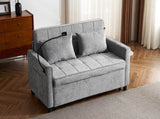 56.9" Loveseat Sofa Pull-out Sofa Bed Sleeper Sofa with a Reversible Backrest Cushion, Side Pockets, N719P208853E