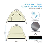 ZUN Camping dome tent is for 2/3/4/5 people, waterproof, spacious, portable backpack tent, 25975900