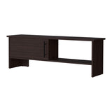 Stained Walnut Point Entertainment Center with a Door and Open Storage B062P290232