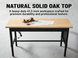 48/60/70 Inch Adjustable Workbench with Power Outlet Heavy Duty 2500 LBS Load Capacity Hardwood Work W5072P469291