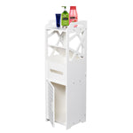 ZUN 3-tier Bathroom Storage Cabinet with 2 Doors 23*23*80CM White 01601486