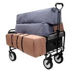 ZUN 360lbs Collapsible Foldable Wagon Cart with strapping system ,Beach Wagon Utility Cart Utility Wagon W2932P234993