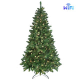 Artificial 6ft Green RGB-lit Christmas Tree with 751PVC Mixed Branch Tips,Hinged Premium & Foldable 02711528