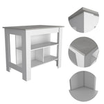 ZUN Brooklyn Kitchen Island, Three Concealed Shelves B128P148880