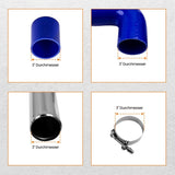 Universal 3" Aluminum Turbo Intercooler Pipe Tube Kit w/ Silicone Hose Clamps 50382334