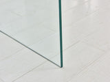 Tempered Clear Bent Glass SideTable, Transparent End Table, Sofa table W1718126150