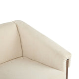 ZUN 34" Mid-Century Modern Accent Chair with White Fabric, Deep Cushions, and Wide Armrests – Ideal for N767P210787E