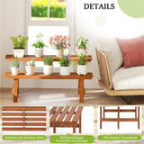 Double layered woody plant rack, staircase style flowerpot rack 71225288
