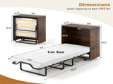 Murphy Bed 86.5" x 34" x 41.5" with 4 Rolling Lockable Wheels, Foldable Wall Bed Cabinet with 4 Inch 36328157