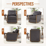 COOLMORE Corduroy Swivel Chair, Comfy Accent Sofa Chair for Living Room, 360 Degree Swivel W395P209395