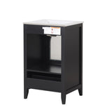 ZUN 20" Bathroom Vanity with Sink, Bathroom Cabinet with Soft Closing Glass Door, A Drawer, Black 94526635