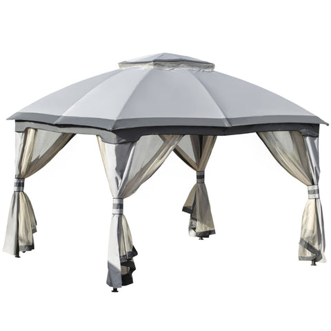 ZUN 10ft x12ft Outdoor Gazebo, Grey-AS （Prohibited by WalMart） 30935925