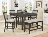 ZUN 1pc Contemporary Transitional Counter Height Dining Table with 20-Inch Lazy Susan Gray Finishen B011P160137