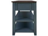Retro Design Console Table with Two Open Shelves, Pine Solid Wood Frame and Legs for Living Room 50405748