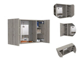 Ellegrini 1-Drawer Medicine Cabinet Light Grey B06280133