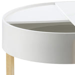 ZUN White and Natural Coffee Table with Hidden Storage B062P186476