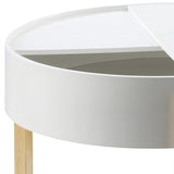 White and Natural Coffee Table with Hidden Storage B062P186476