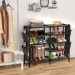 ZUN Shoe Rack with Pockets, 5-Tier Shoe Boots Organizer Freestanding Shoe Shelf for Entryway 99295317