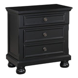 Bedroom Furniture Black Finish Bun Feet Nightstand with Hidden Drawer Casual Transitional Bed Side B01146201