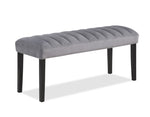 ZUN 1pc Gray Black Bench Dining Room Velvet Fabric Upholstery Kitchen Dining Wooden Furniture B011P261193