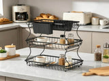 3 Tier Fruit Basket with Banana Hangers Side Storage, Kitchen Counter Organizer for Bread, Snacks 38092685